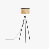 Japanese Rattan Floor Standing Tripod Lamps